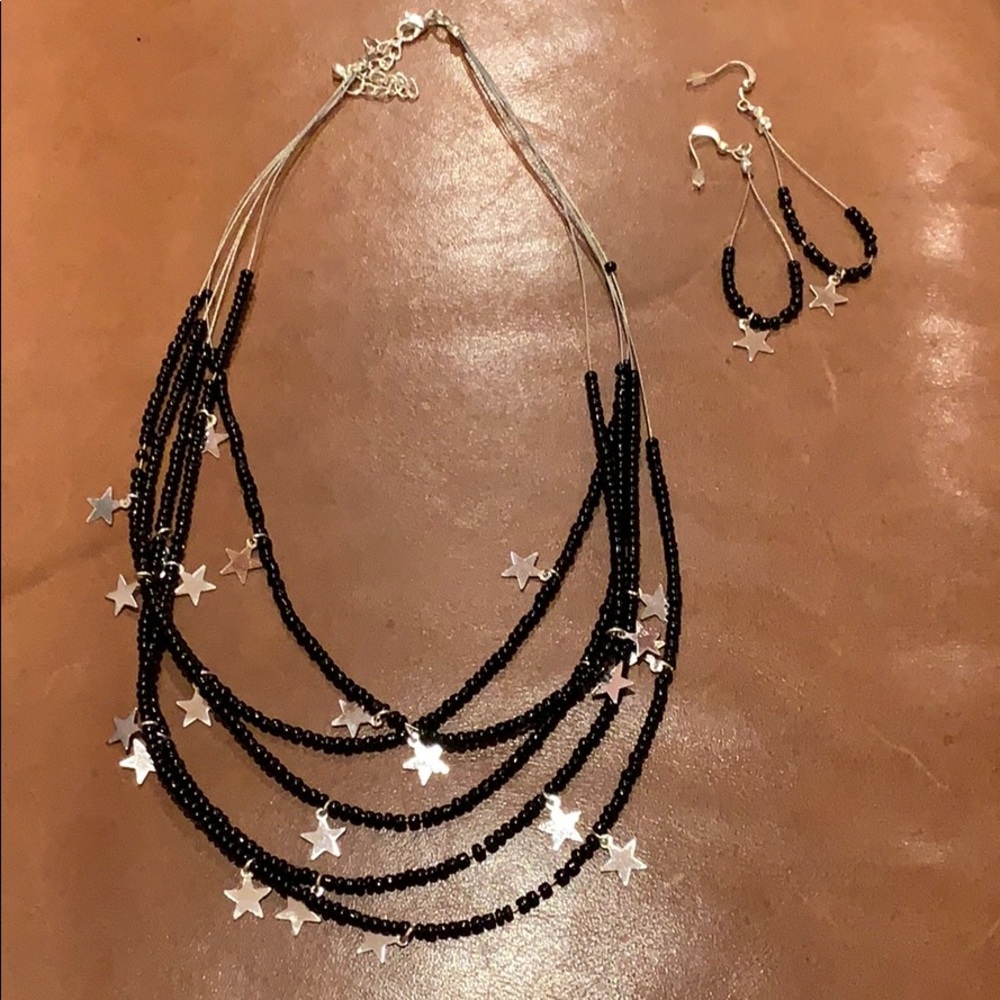 Star necklace and earring set